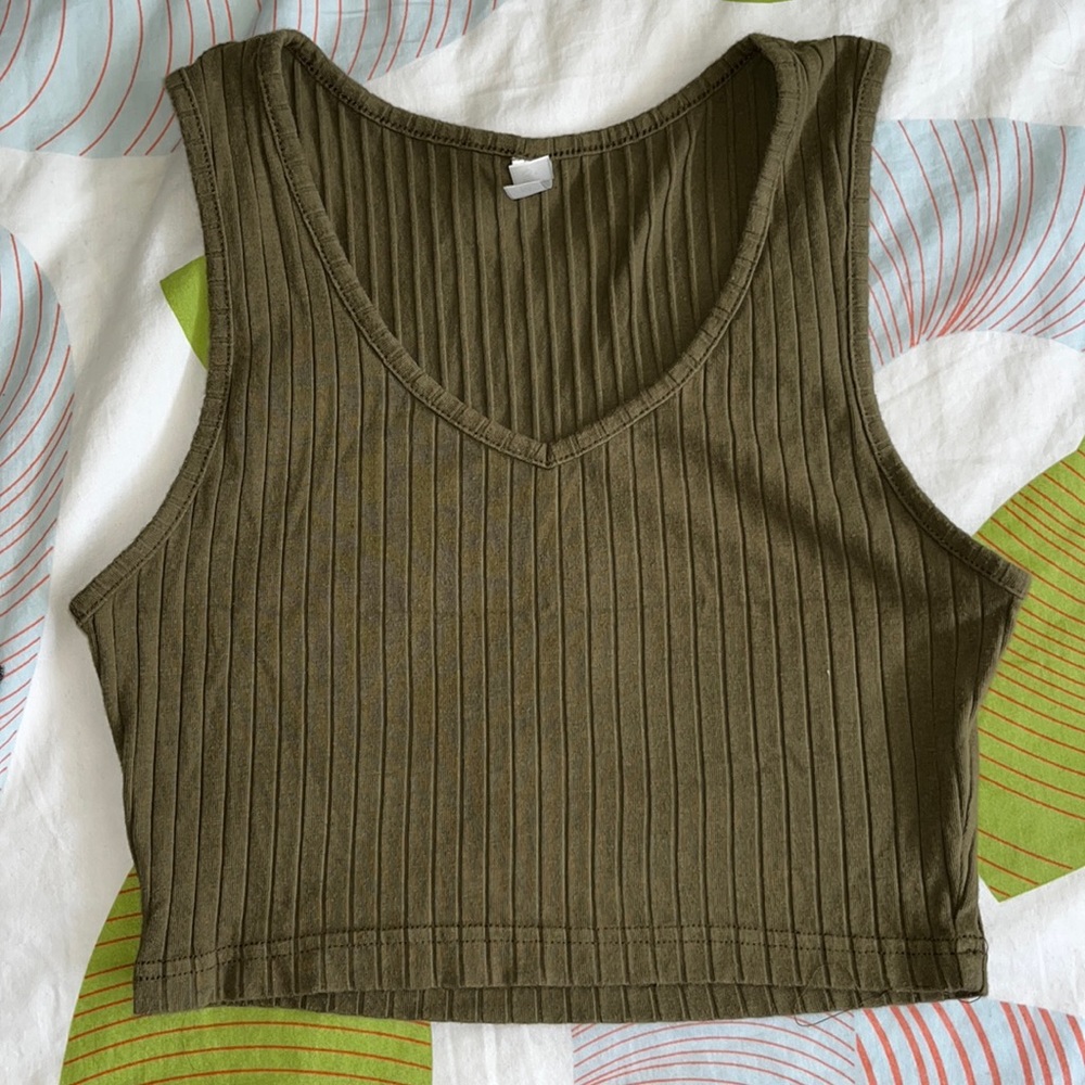 Olive green cropped tank